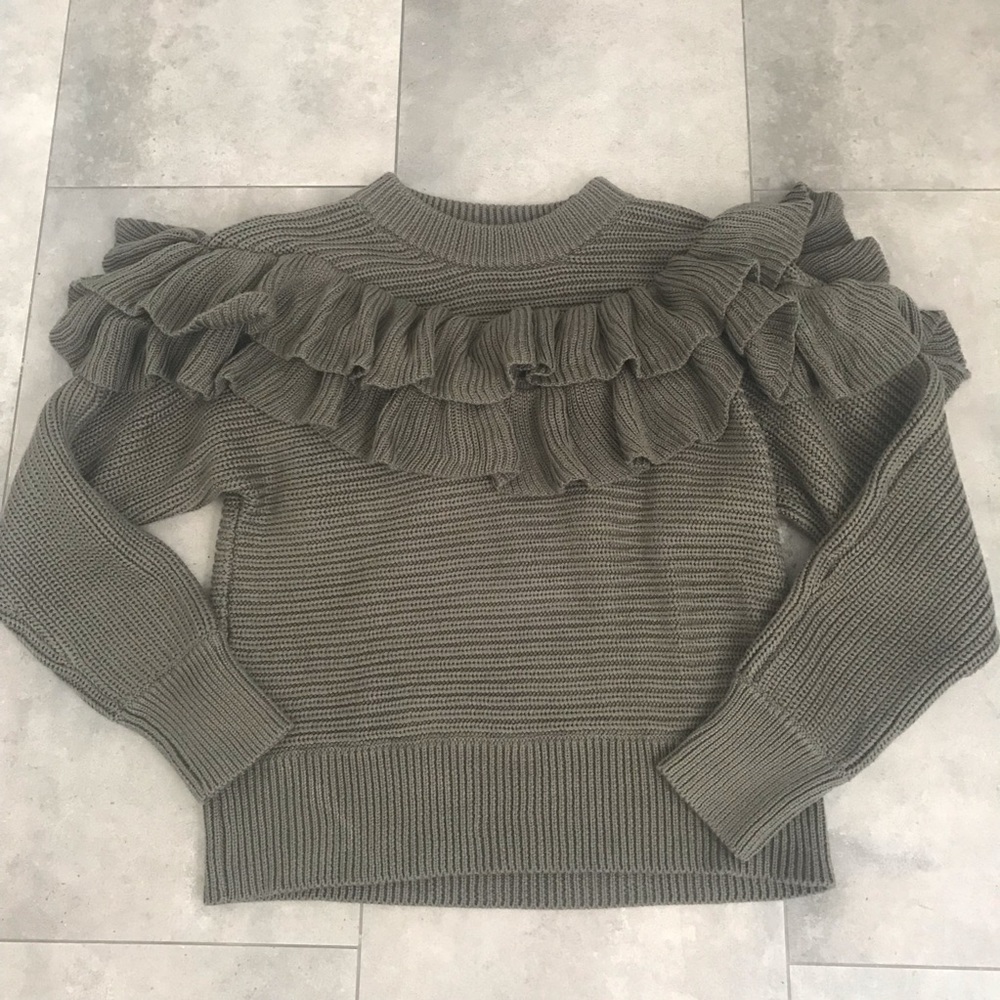 dRA green Merriam ruffle sweater! - Picture 3 of 6